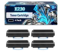 E230 Toner Cartridge Compatible for Lexmark E332n E332tn E33x E340 E342 E342n E342tn Optra E232 Optra E330 Optra E332 T240 Printers, With Chip Large Capacity 2500 Pages (4 Pack Black)