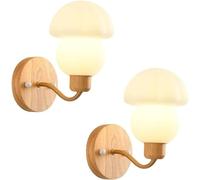 E26 /E 27 Nordic Simple Wall Sconces 2 Pack Solid Wood Wall Lamp Bedside Reading Lamp Wall Lighting Wall Mounted Vanity Light Indoor Lighting Fixtures for Living Room Restaurant Loft Kitchen