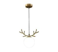 E26/E27 Creative Minimalist Antler Hanging Light Bedroom Bedside Glass Ball Decorative Pendant Light Stair Aisle Kitchen Island Single Head Ceiling Chandelier