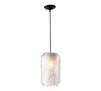 E26/E27 Postmodern Kitchen Island Dining Room Small Hanging Light Nordic Minimalist Decorative Single Head Pendant Light Bedroom Bedside Imitation Marble Glass Chandelier