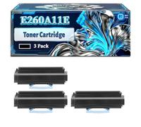 E260A11E Toner Cartridge Compatible for Lexmark E260 E260d E260dn E360 E360d E360dn E460 E460dn E460dw E462dtn Printers, With Chip Large Capacity 3500 Pages (3 Pack Black)