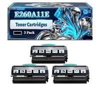 E260A11E Toner Cartridges Compatible for Lexmark E260D E360DN E460DW E260DN E460DN E360D E460DTN Printers, With Chip Large Capacity 4500 Pages (3 Pack Black)