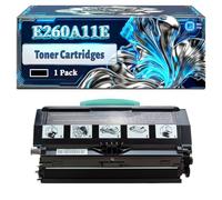 E260A11E Toner Cartridges Compatible for Lexmark E260D E360DN E460DW E260DN E460DN E360D E460DTN Printers, With Chip Large Capacity 4500 Pages (1 Pack Black)
