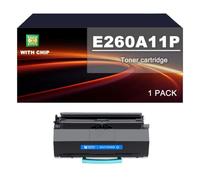 E260A11P Toner Cartridge Compatible For Lexmark E260 E260d E260dn E360d | E260A11P Toner Cartridges Replacement For E360dn E460dn E460dw E462dtn E463 E464, 3500 pages, with chip(1 PACK)