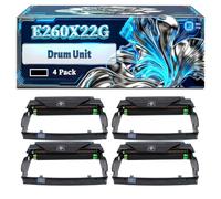 E260X22G Drum Unit Compatible for Lexmark E260 E260d E260dn E360 E360d E360dn E460 E460dn Printers, With Chip Large Capacity 40000 Pages (4 Pack Black)