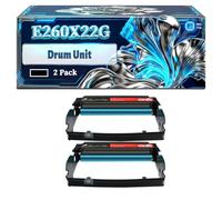 E260X22G Drum Unit Compatible for Lexmark E260 E260d E260dn E360 E460dn E360d E360dn E460 E460dw E462dtn Printers, With Chip Large Capacity 30000 Pages (2-Pack Black)