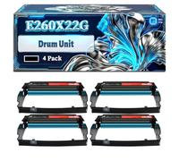 E260X22G Drum Unit Compatible for Lexmark E260 E260d E260dn E360 E460dn E360d E360dn E460 E460dw E462dtn Printers, With Chip Large Capacity 30000 Pages (4 Pack Black)