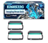 E260X22G Imaging Drum Unit Compatible for Lexmark E260 E260d E260dn E360 E360d E360dn E460 E460dn E460dw E462dtn X262 X364dn X463de Printers, With Chip Large Capacity 30000 Pages (3 Pack Black)