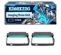 E260X22G Imaging Drum Unit Compatible for Lexmark E260 E260d E260dn E360 E360d E360dn E460 E460dn E460dw E462dtn X262 X364dn X463de Printers, With Chip Large Capacity 30000 Pages (2-Pack Black)