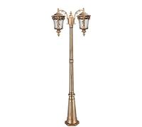 E27 2-Light European Landscape Garden Lantern Outdoor Column Lamp Floor Lamp Tradition Antique Victoria Waterproof Glass Bollard Light Garden Lawn Decoration Street Light Stadium