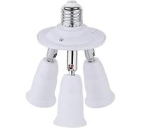 E27 3-in-1 Lamp Holder Splitter Adapter for LED Bulbs Large Base, 360° Adjustable, Three Lights Base, 3-Way Distributor, Multiple E27 White for More Light