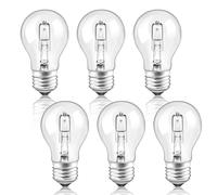 E27 42W Light Bulb, Dimmable, Globe A55 E27 Edison Screw Light Bulb, Warm White 2700K, 650LM, Classic Clear, GLS Clear Bulb for Chandelier, Ceiling Lamp, Wall Lamp, Pack of 6