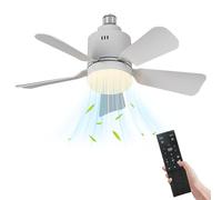 E27 45cm Ceiling Fans with Lights and Remote Control, 3 Color Temperature & 4 Speed Modes, 1/2/4h Timer, 5 Blades Ceiling Fan Light, Quiet Ceiling Fan for Living Room, Dining Room, Bedroom (white-B)
