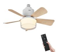 E27 45cm Ceiling Fans with Lights and Remote Control, 3 Color Temperature & 4 Speed Modes, 1/2/4h Timer, 5 Blades Ceiling Fan Light, Quiet Ceiling Fan for Living Room, Dining Room, Bedroom (brown-A)