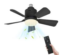 E27 45cm Ceiling Fans with Lights and Remote Control, 3 Color Temperature & 4 Speed Modes, 1/2/4h Timer, 5 Blades Ceiling Fan Light, Quiet Ceiling Fan for Living Room, Dining Room, Bedroom (black-B)