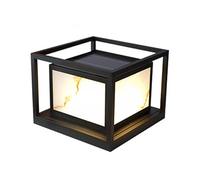 E27 Aluminum LED Pillar Light Courtyard Pillar Head Light IP54 Waterproof Imitation Marble Garden Column Cap Lamp Retro European Style Outdoor Street Light For Landscape,Pathway,Fence Decorativ