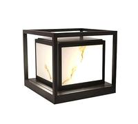 E27 Aluminum LED Pillar Light Courtyard Pillar Head Light IP54 Waterproof Imitation Marble Garden Column Cap Lamp Retro European Style Outdoor Street Light For Landscape,Pathway,Fence Decorativ