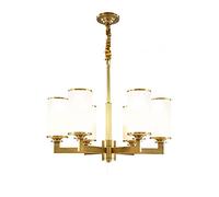 E27 American Style Pure Copper Chandelier,Simple Atmosphere Creative Pastoral Classic Chandelier,Living Room Master Bedroom Dining Room All Copper European Style Lamps-Copper 6t