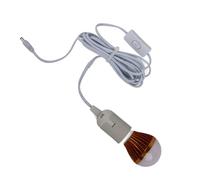 E27 Ball Bulb Spiral LED Solar White Light 5W with 3meter DC Line for Camping Tent