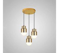 E27 Base Pendant Lights Post Gold Bronze Chandelier Creative Bar Counter Iron Hanging Lamp Exquisite Droplight for Living Room Bedroom Bedside Lamp,3-Lights Round Chassis