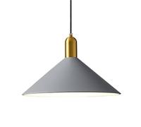 E27 Base Single-Head Chandelier, Creative Hat-Shaped Iron Art Hanging Lamp, Industrial Style Pendant Light, Decorative Lighting for Study Room, Studio, Kitchen(Gray)