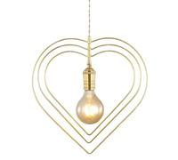 E27 Base Single-Head Hanging Light,Amen Minimalist Style Chaner,Creative Heart-Shaped Metal Pendant Lamp,Bar-top Coffee House Restaurant Decorative Lighting Fixtures