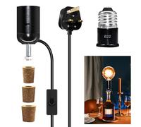 E27 Black Bottle Lamp Adaptor Kit - 7.87Ft DIY Wine Table Lamp With 3 Types Bung for Various Bottles