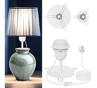 E27 Bottle Lamp Kit, Lamp Kit for Transforming a Vase into a Desk Lamp | 3 Sizes of Spring Metal Vase Lamp Kit, Make Your Own Vase Table Lamp, 2.4M DIY Light Fittings for Home Decoration, White