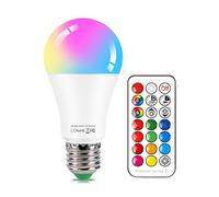 E27 Colour Changing Light Bulb 10W RGBW LED Light Bulbs Mood Lighting with 21key Remote Control,Dual Memory Function,12 Color Choices for Home, Party, Bar, Disco KTV, Stage Effect Lights