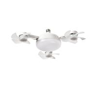E27 Dimmable LED Socket Drone Fan Light with RC & Extension Rod Screw in Ceiling Fan Lamp 3-Speed 2 in 1 Hanging Fans for Bedroom Kitchen Working Space