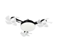 E27 Dimmable LED Socket Drone Fan Light with RC & Extension Rod Screw in Ceiling Fan Lamp 3-Speed 2 in 1 Hanging Fans for Bedroom Kitchen Working Space