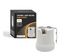 E27/E26 Light Socket Converter Heavy Duty Ceramic Lamp Porcelain, Metal Holder for Ceiling Pendant, Screw-In Light Bulb Base Fitting, Edison Screw Adapter for DIY Lighting Projects - 1 Pack