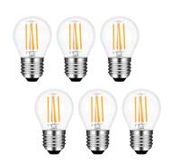 E27 G45 Mini Globe LED Light Bulb 4W Warm White 2700K, 400LM, Replace E27 40W Halogen, AC 220V, ES Screw P45 Golf Ball LED Clear Bulbs for Indoor Lighting, not dimmable, 6pcs