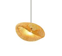 E27 Hanging Light Bamboo Lantern Pendant Lamp, Retro Japanese Style Chandelier Ceiling Lighting Fixture Bamboo Woven Light Creative for Cafe Restaurant Aisle Bedroom Livingroom Hanging Lamp Made in