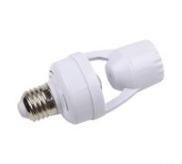 E27 Infrared Motion Sensor Lamp Holder with Twilight Sensor for LED Bulbs Automatic Light Control for Staircase Garage Hallway White