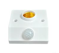 E27 Infrared Motion Sensor Lamp Socket Holder with Adjustable Sensing Distance 3-5m and Delay Timer 16-262s for Corridors Stairwells Balconies Commercial Use