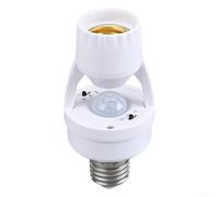 E27 Infrared Motion Sensor Light Bulb Holder with Automatic On/Off Switch, Compatible with For LED Bulbs, Flame Retardant ABS Material for Energy Saving