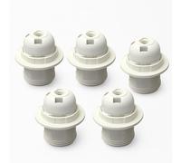 E27 Lamp Base Socket Converter with Shade Ring White E27 Screw Lamp Holders LED Bulb Compatible Light Fittings Easy Installation for Ceiling, Table, Desk,Floor Lamps UK Lighting Accessories - 5 Pack