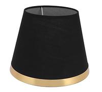 E27 Lamp Shade for Table, Modern Fabric Small Drum Lamp Shade Vintage Clip On Desk Floor Lampshade Replacement for Bedroom Living Room Decor (Black)