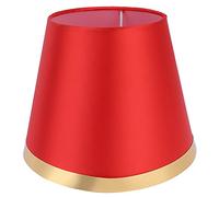 E27 Lamp Shade for Table, Modern Fabric Small Drum Lamp Shade Vintage Clip On Desk Floor Lampshade Replacement for Bedroom Living Room Decor (red)