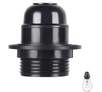 E27 Lampholder,E27 Bulb Holder Edison Screw ES Bakelite Lamp Holder Practical Lamp Pendant Holder for Table Light Fittings, Black Ceiling Light Fitting or Pendant Light Fitting(Single Unit Black)