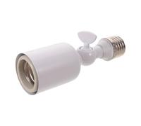 E27 Light Socket Extender 350 Degree Adjustable Lamp Connector | Iron Build, Lengthened Structure, Easy Installation, High Temperature Resistance, White Finish, Screw Type