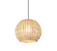 E27 Light Source Retro Ceiling Chaner - Hand-Woven Rattan Lampshade Bamboo Lantern Pendant Light for Home Decor