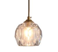 E27 Light Source Single -Head Chaner, Creative Crystal Anti -Crystal Glass Pendant Light Lampshade, Flush Mountain Suck The Top Hanging Lamp, Restaurant Cafes Decorative Lighting Fixtures