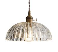 E27 Light Source Single Head Hanging Lamp, Flush Mount Ceiling Pendant Light, Nordic Industrial Style Copper Glass Shade, Restaurant Bar Bedroom Decoration Light Fixtures