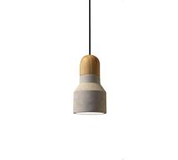 E27 Light Source Single-Head Pendant Light, Log-Style Cement, Creative Gray Concrete Hanging Lamp, Restaurant Corridor Decoration Lighting Fixtures (Gray 18cm)