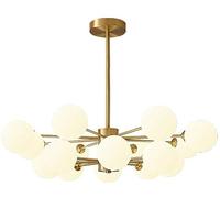 E27 Nordic All Copper Magic Bean Molecular Chandelier Lighting,Living Room Bedroom Home Dining Room Lighting,Hanging Light, Light Luxury During Lighting-Copper 8 Plus 8 Head