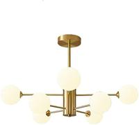 E27 Nordic All Copper Magic Bean Molecular Chandelier Lighting,Living Room Bedroom Home Dining Room Lighting,Hanging Light, Light Luxury During Lighting-Copper 4 Plus 4 Head