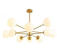 E27 Nordic All Copper Magic Bean Molecular Chandelier Lighting,Living Room Bedroom Home Dining Room Lighting,Hanging Light, Light Luxury During Lighting-Copper 5 Plus 5 Head