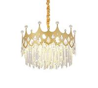 E27 Nordic Postmodern Crown Light Luxury Crystal Chandelier,for Living Room Dining Room Bedroom,Creative New Chandelier-Gold. 40 * 30cm